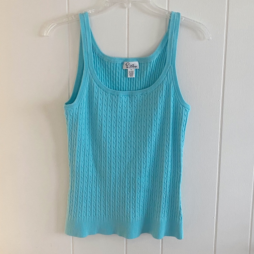 Lilly Pulitzer 90’s Cable Knit Sweater Tank Top M